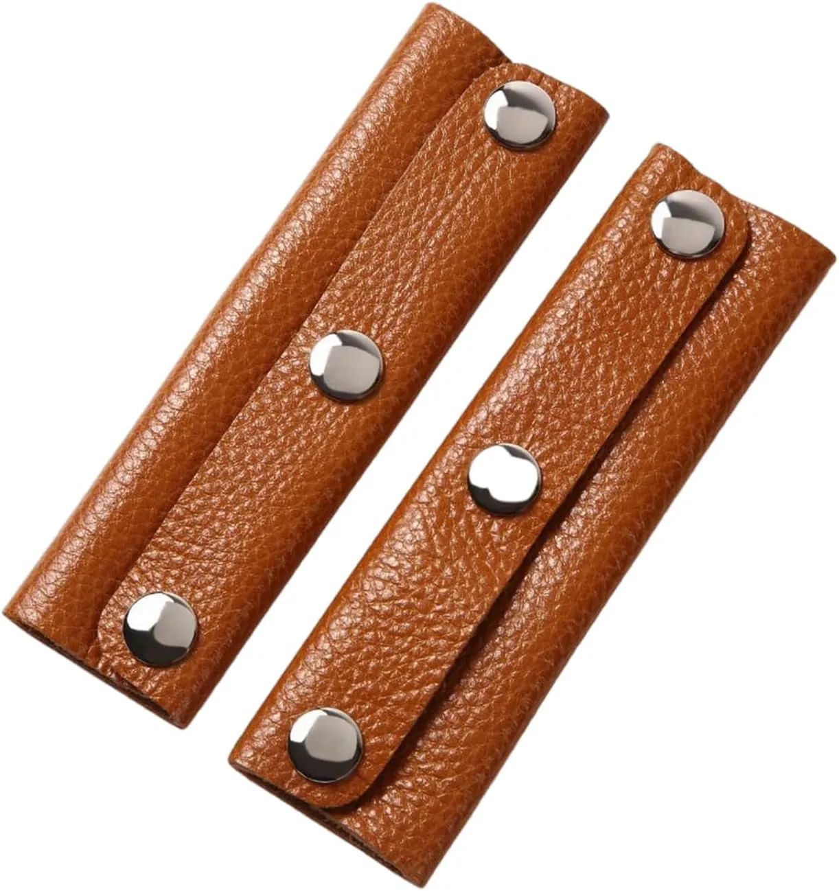 2 Pieces Leather Handle Wrap for Handbags Bucket Bags Luggage Grips with Buckle Suitcase Bag Handle Covers Sleeve