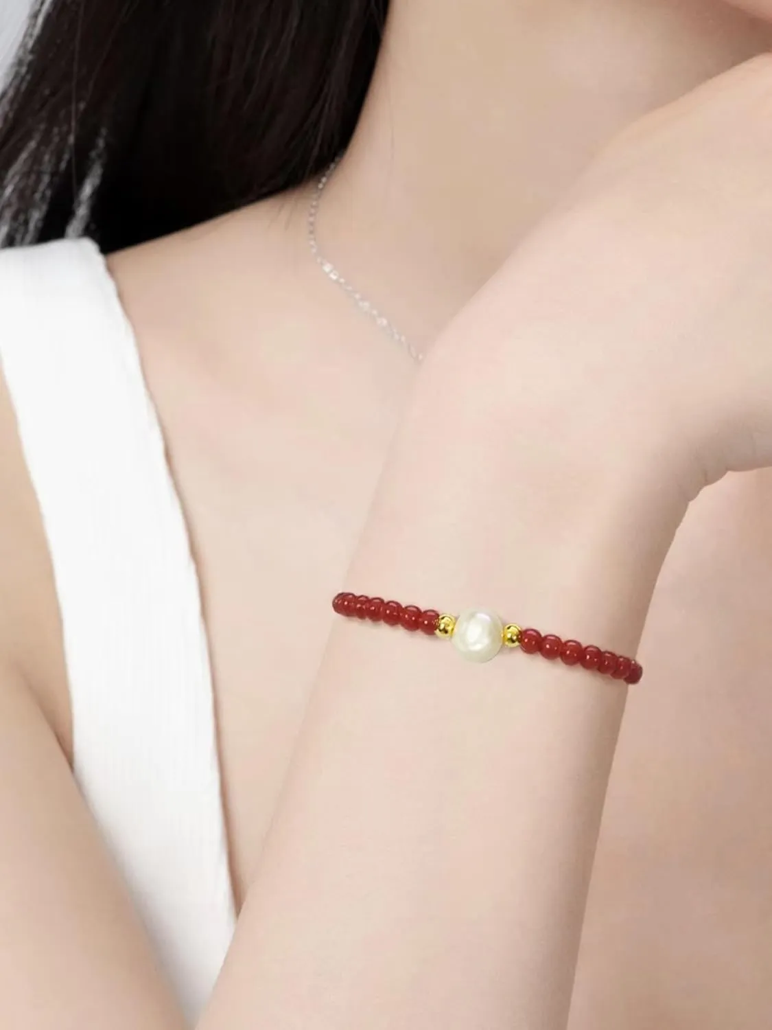 3mm Beads Adjustable Bracelet - 6.2" 2.1" Extend the regulation chain Stretch Jewelry, PE Suspension Box Case Gift for Women/Men