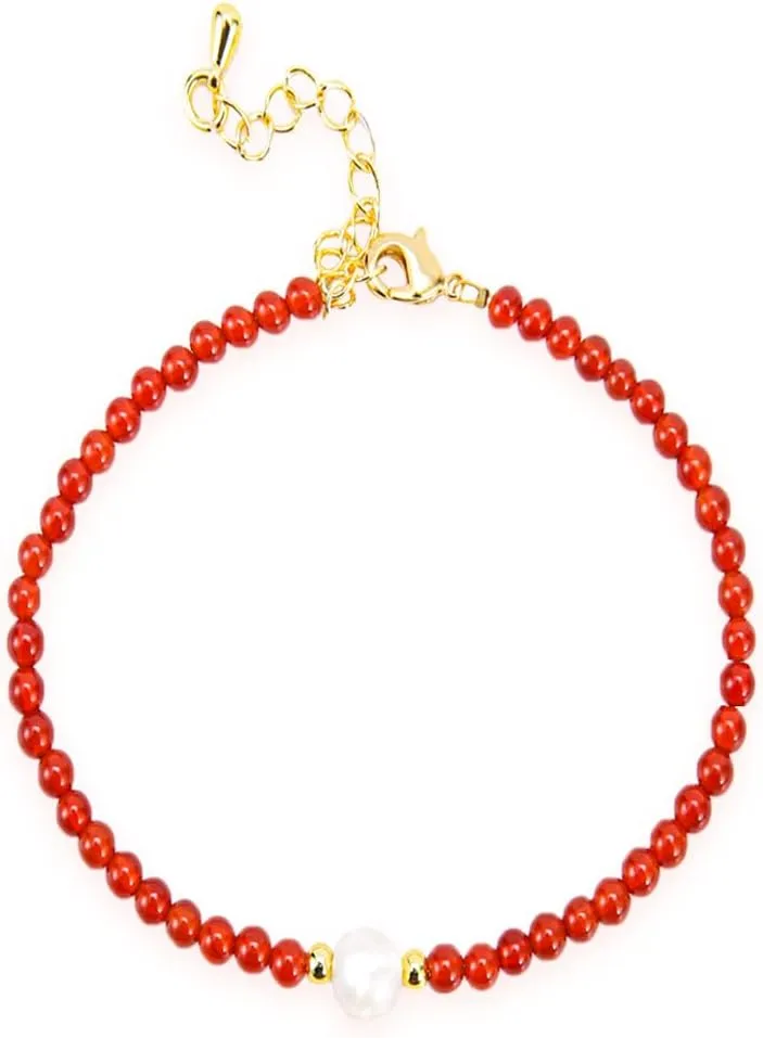 3mm Beads Adjustable Bracelet - 6.2" 2.1" Extend the regulation chain Stretch Jewelry, PE Suspension Box Case Gift for Women/Men