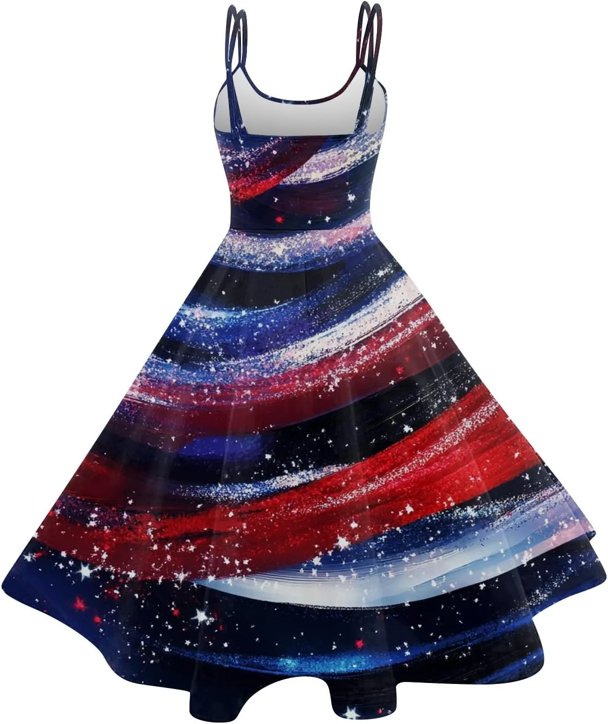 4th of July Dress for Women Women's Independence Day Print Off-The-Shoulder 50s 60s Punk Vintage Dresses