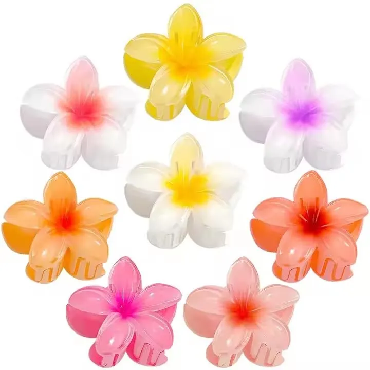 6 Pcs Hawaiian Tropical Headband Accessories Tropical Beach Hairbands Egg Flower Hair Clips for Women and Girls Beach Tropical Gifts