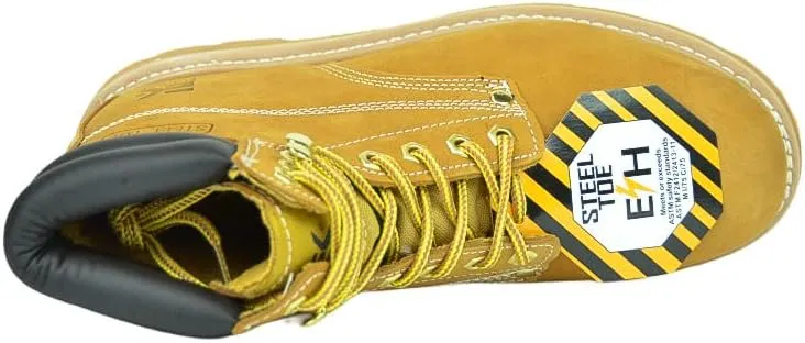 6'' WHEAT NUBUCK STEEL TOE MAN'S BOOTS/SAFETY BOOTS/CONSTRUCTION BOOTS
