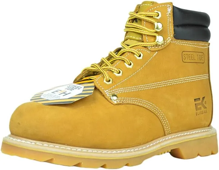 6'' WHEAT NUBUCK STEEL TOE MAN'S BOOTS/SAFETY BOOTS/CONSTRUCTION BOOTS