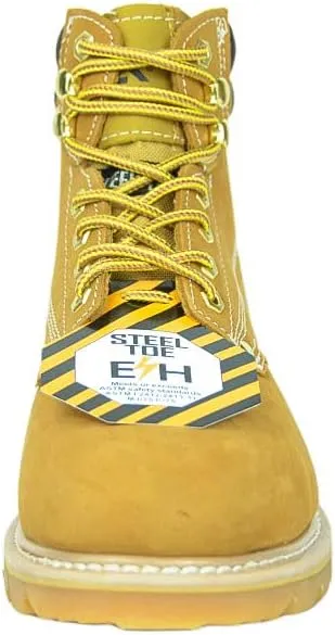 6'' WHEAT NUBUCK STEEL TOE MAN'S BOOTS/SAFETY BOOTS/CONSTRUCTION BOOTS