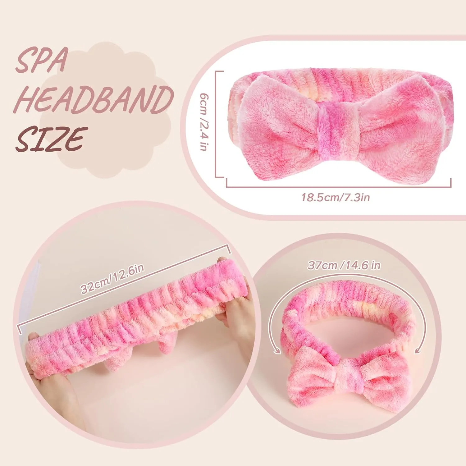 8 Pieces Face Wash Headband Set, Soft Spa Facial Headband Makeup Skincare Headbands for Washing Face