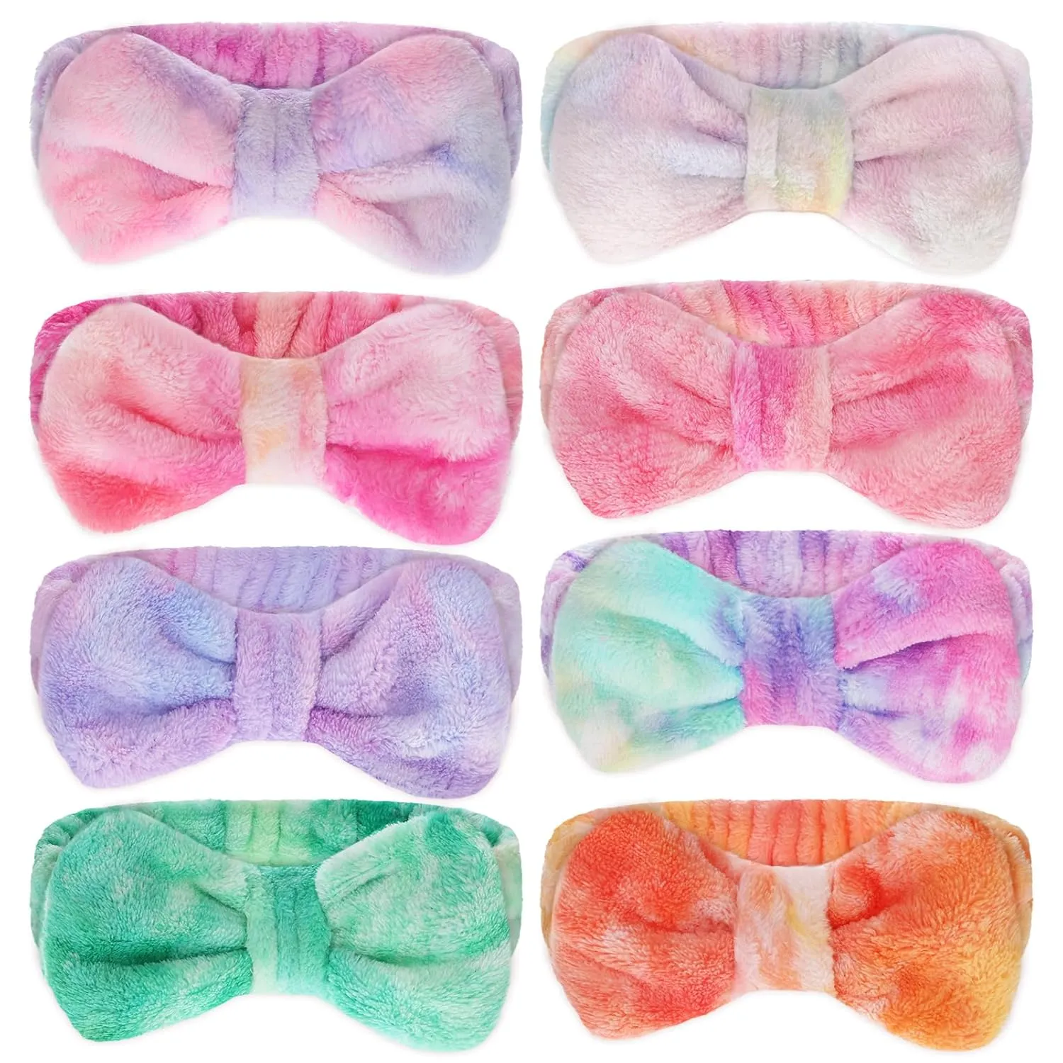 8 Pieces Face Wash Headband Set, Soft Spa Facial Headband Makeup Skincare Headbands for Washing Face