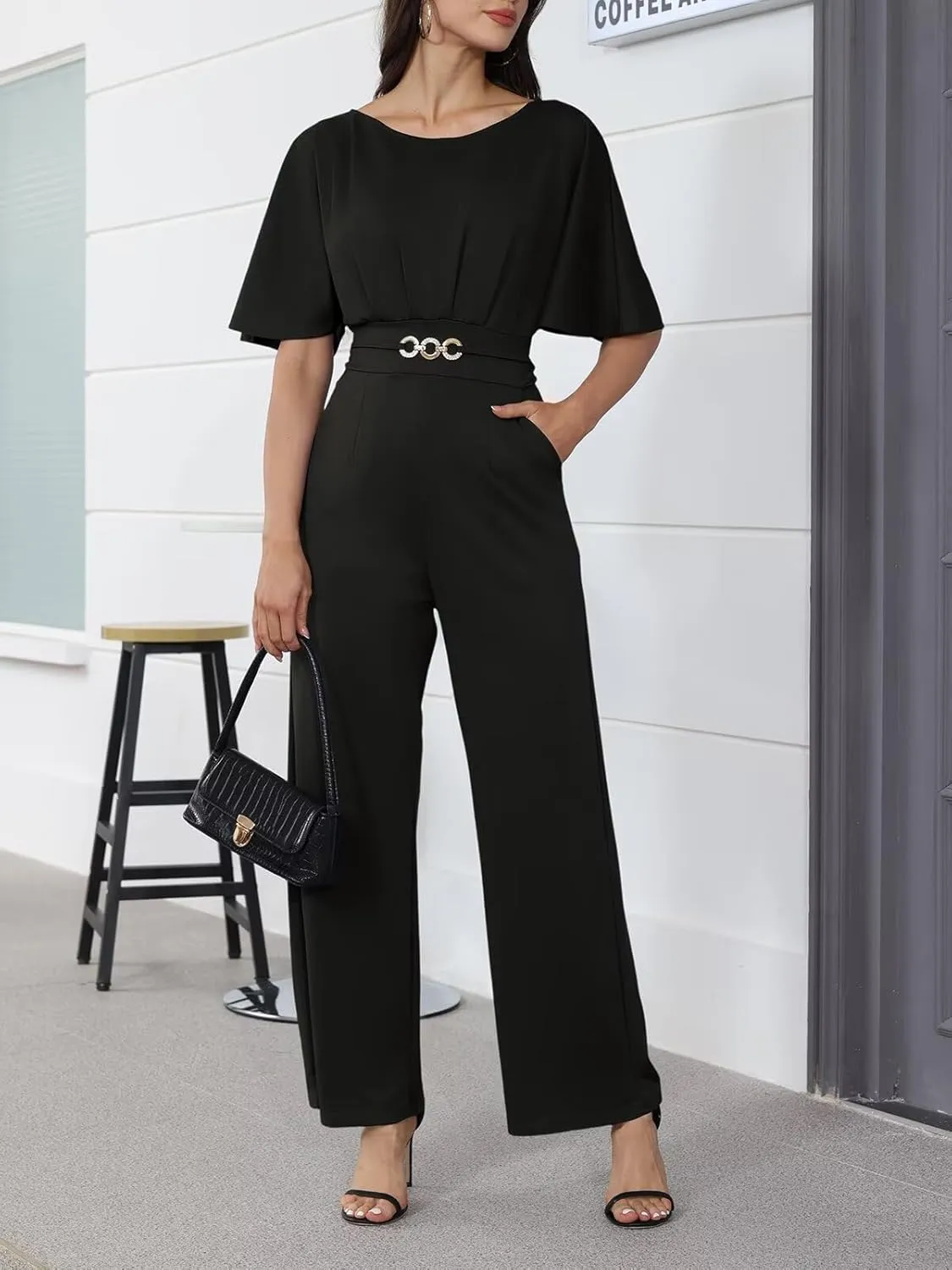 acelyn Elegant Jumpsuit for Women Dressy Sexy Plus Size Wide Leg Pant Suit One Piece Party Outfits