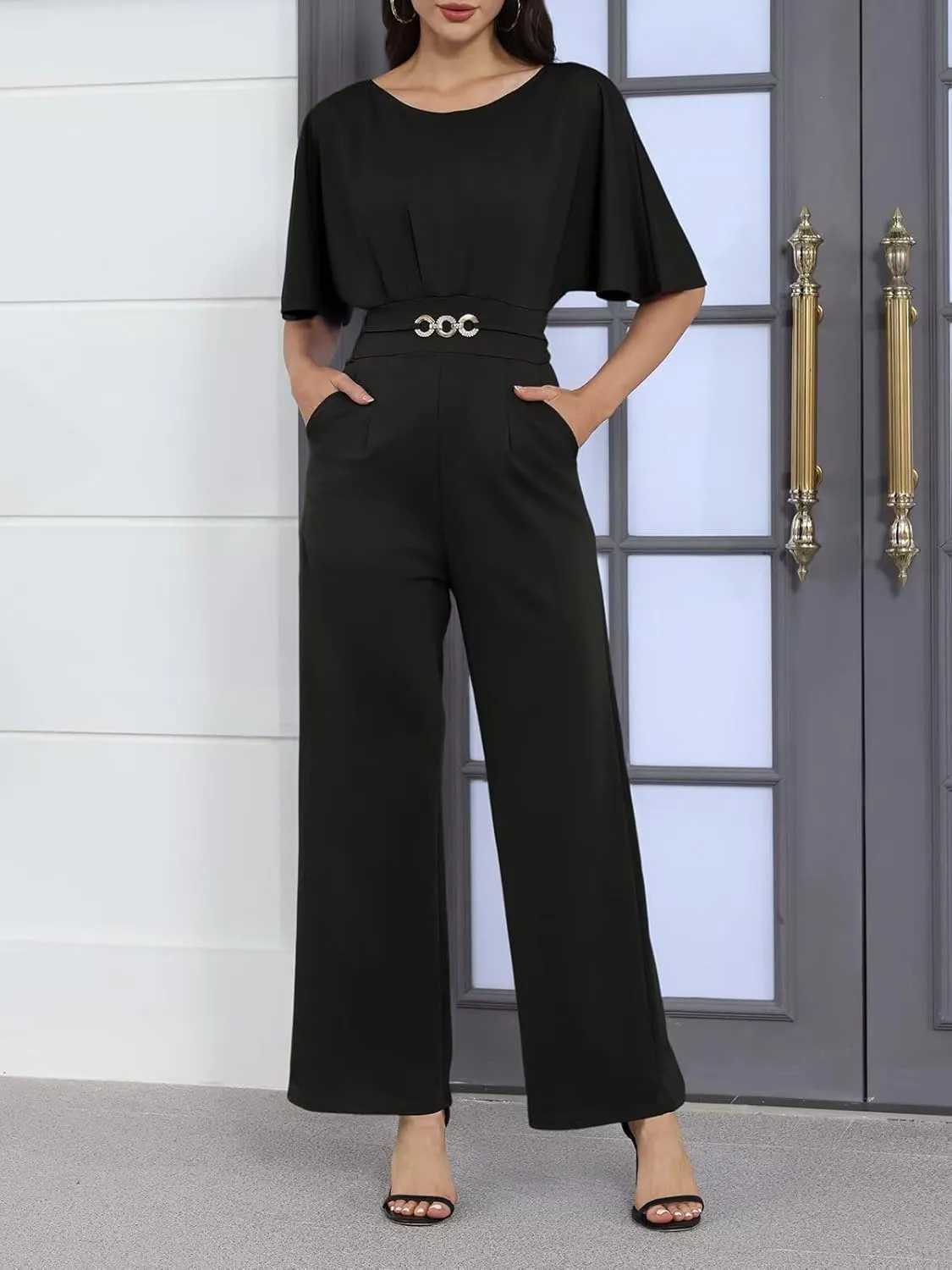 acelyn Elegant Jumpsuit for Women Dressy Sexy Plus Size Wide Leg Pant Suit One Piece Party Outfits