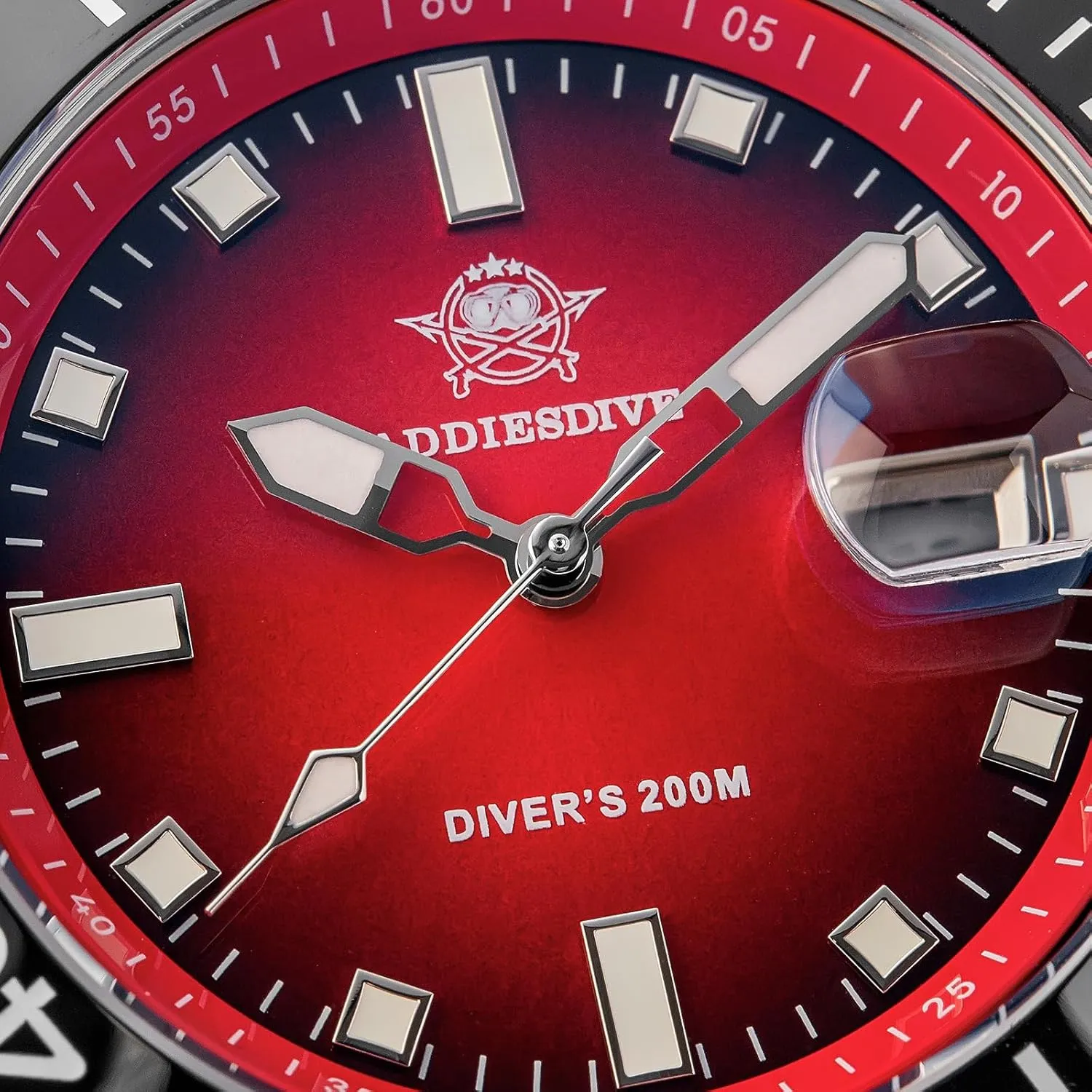 ADDIESDIVE 41 MM Mens Dive Watch Quartz Movement Watches for Men Easy to Read Dial 200 M Waterproof BGW9 Luminous Analog Orange/Red/Green/Black Gradient Dial