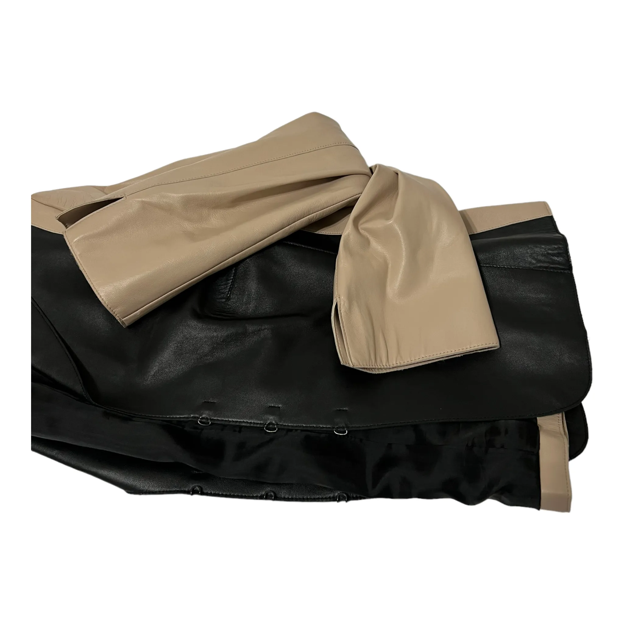 AKRIS PUNTO TWO-TONE NAPPA LEATHER JACKET ZS 10