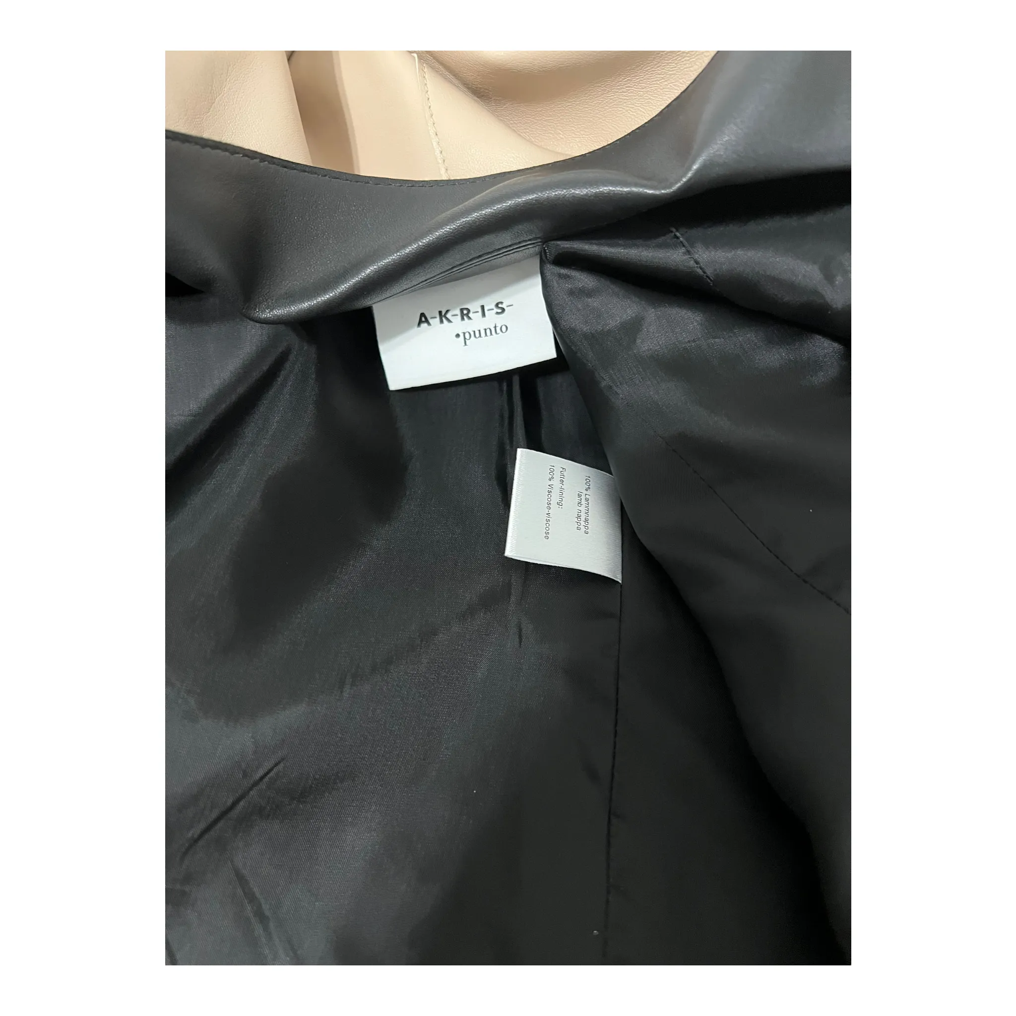 AKRIS PUNTO TWO-TONE NAPPA LEATHER JACKET ZS 10
