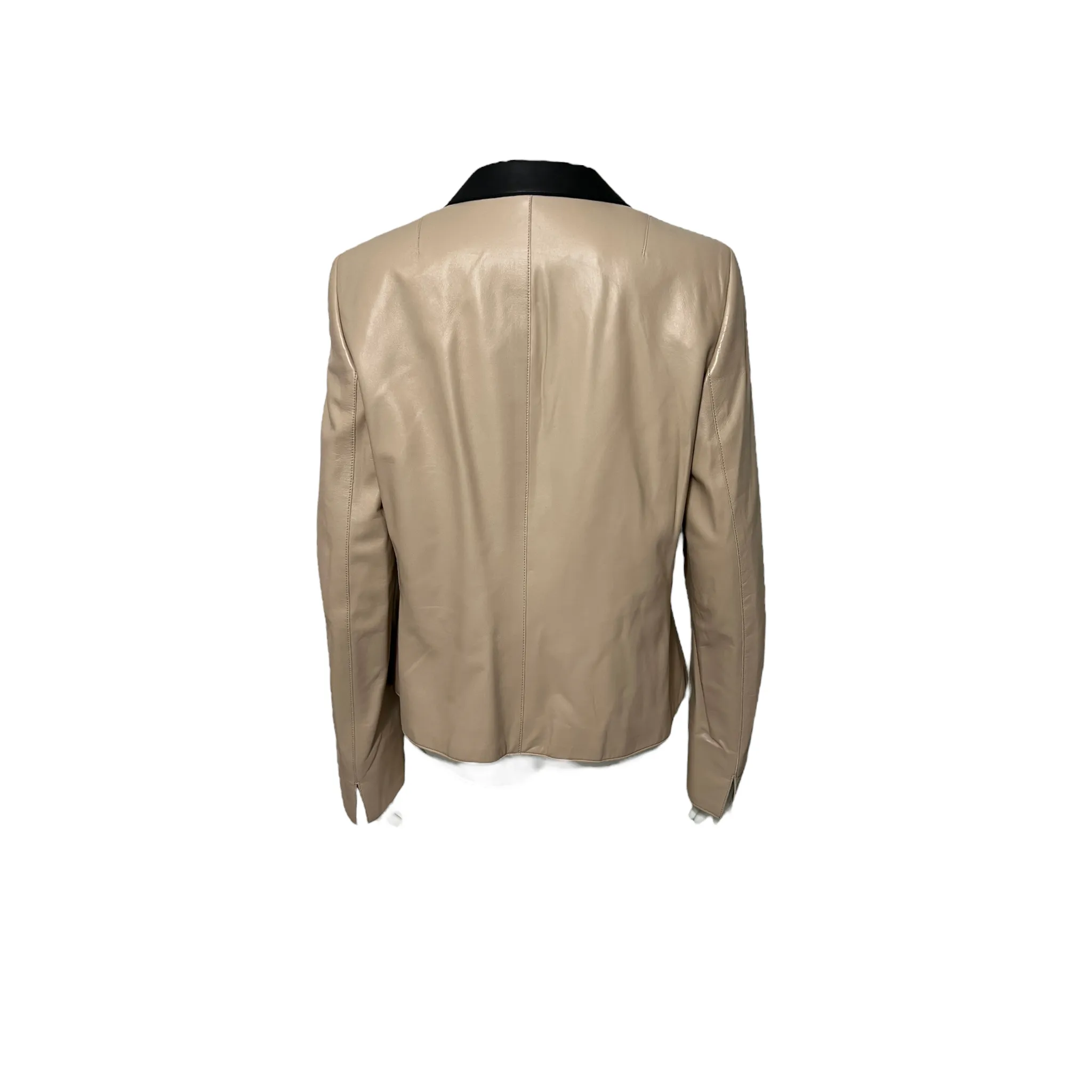 AKRIS PUNTO TWO-TONE NAPPA LEATHER JACKET ZS 10
