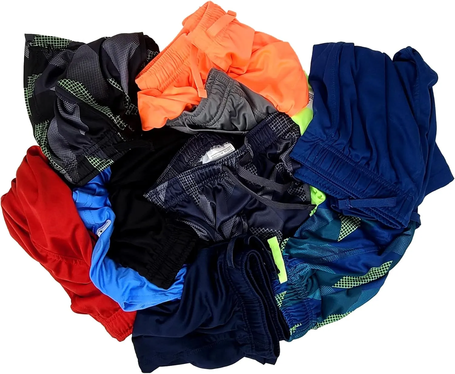 Andrew Scott Boys Active Performance & Mesh Style Basketball Sport Shorts - Multi Packs