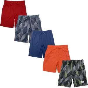 Andrew Scott Boys Active Performance & Mesh Style Basketball Sport Shorts - Multi Packs