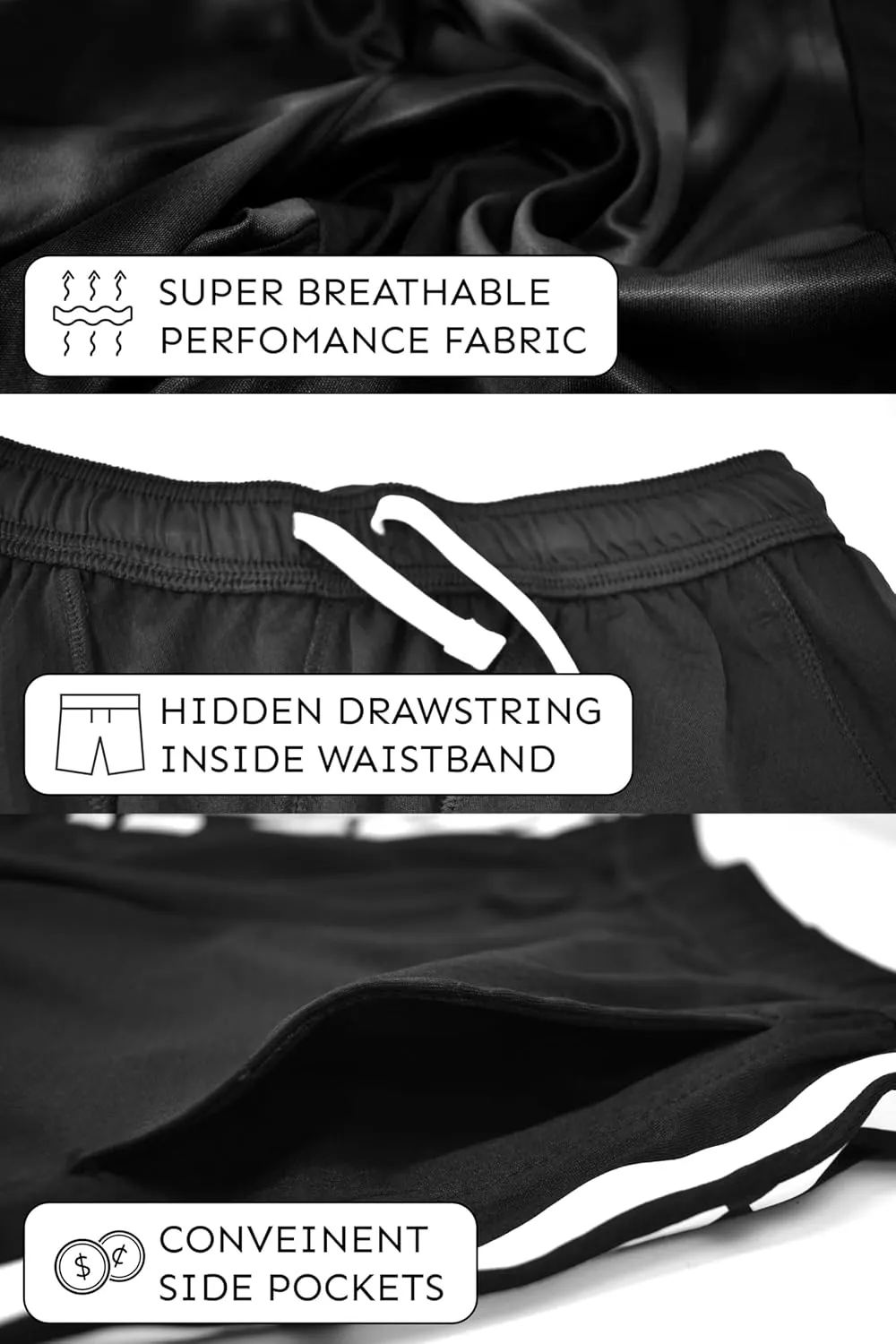 Andrew Scott Boys Active Performance & Mesh Style Basketball Sport Shorts - Multi Packs