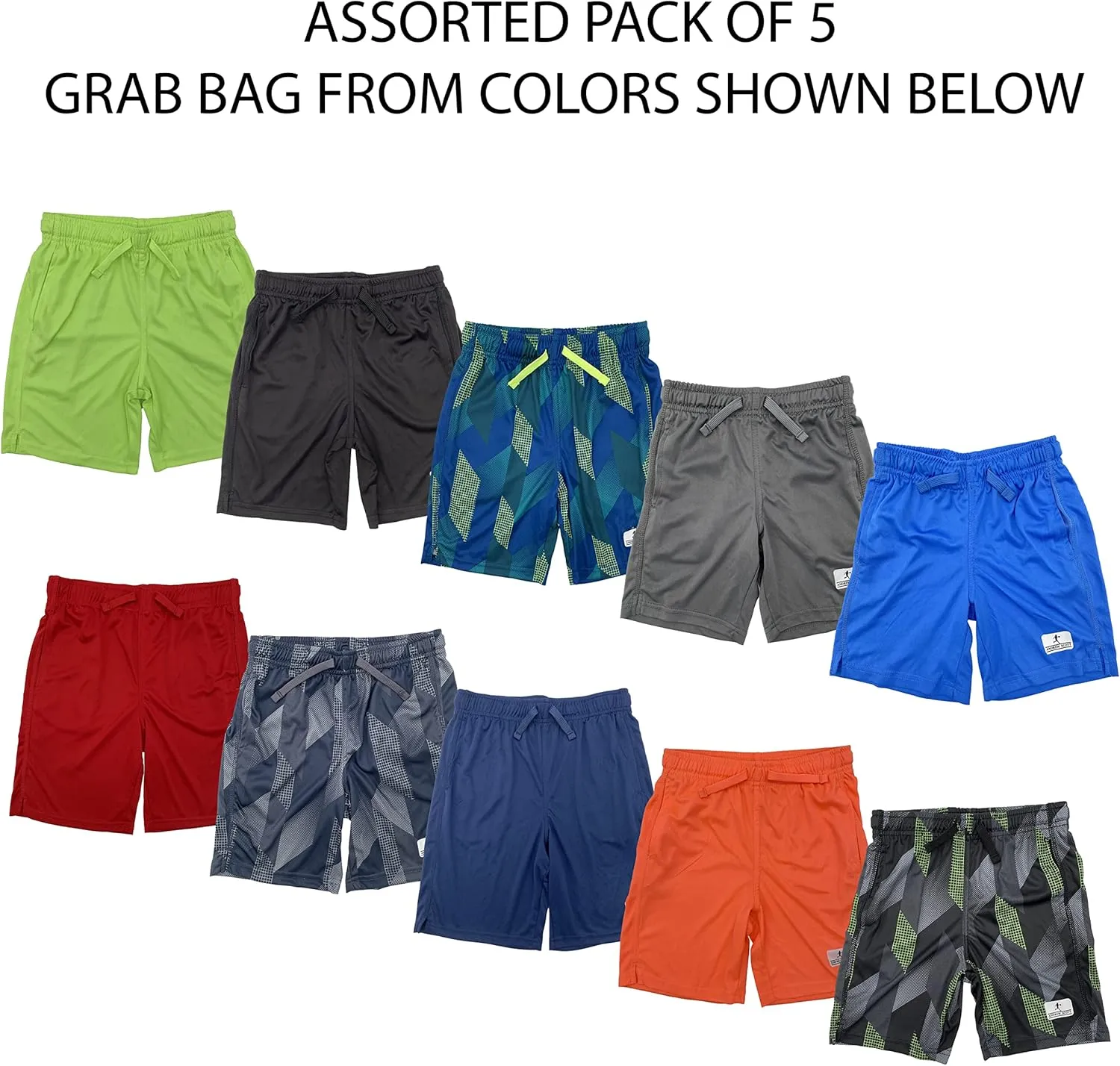 Andrew Scott Boys Active Performance & Mesh Style Basketball Sport Shorts - Multi Packs