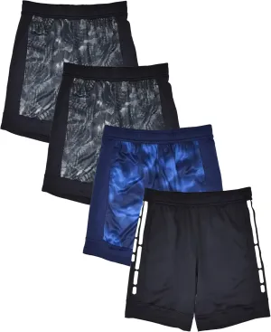 Andrew Scott Boys Active Performance & Mesh Style Basketball Sport Shorts - Multi Packs