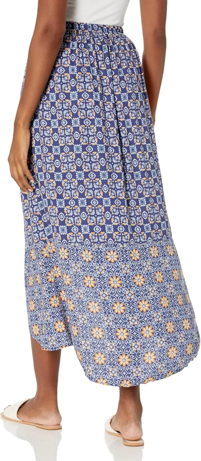 Angie Women's Hi-Low Printed Maxi Skirt