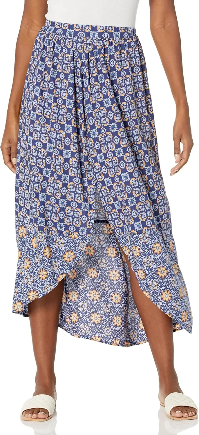 Angie Women's Hi-Low Printed Maxi Skirt