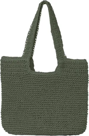 Beach Bags for Women - Summer Soft Large Woven Shoulder Purse Handbag, Beach Tote Straw Bag for Summer Vacation