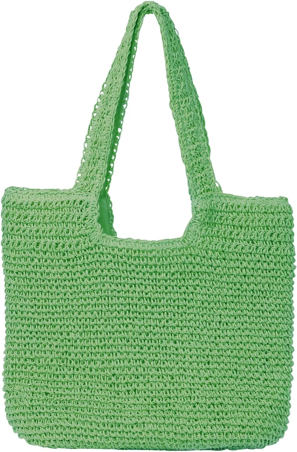 Beach Bags for Women - Summer Soft Large Woven Shoulder Purse Handbag, Beach Tote Straw Bag for Summer Vacation