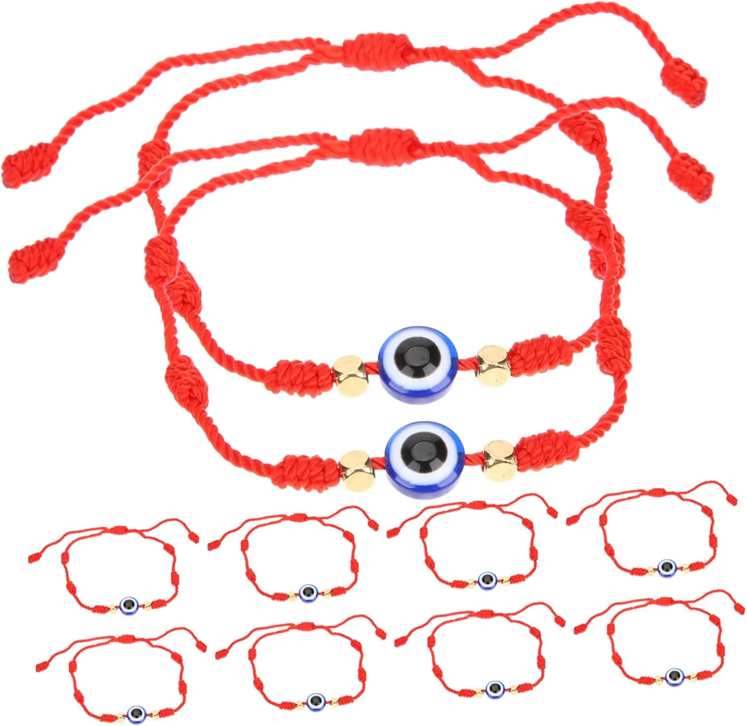 BESPORTBLE Red Thread Bracelet Set 10pcs Evil Eye Bracelets Jewelry Adjustable Chain Wristband Fashion Accessory