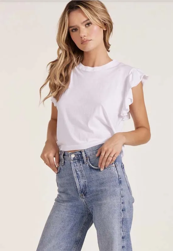 Bobi - Flutter Sleeve Tee White