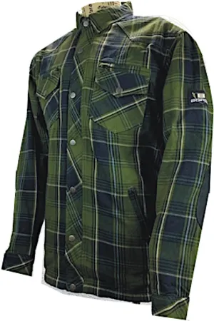 Bores Lumberjack Premium Motorcycle Shirt, Green/Black/White