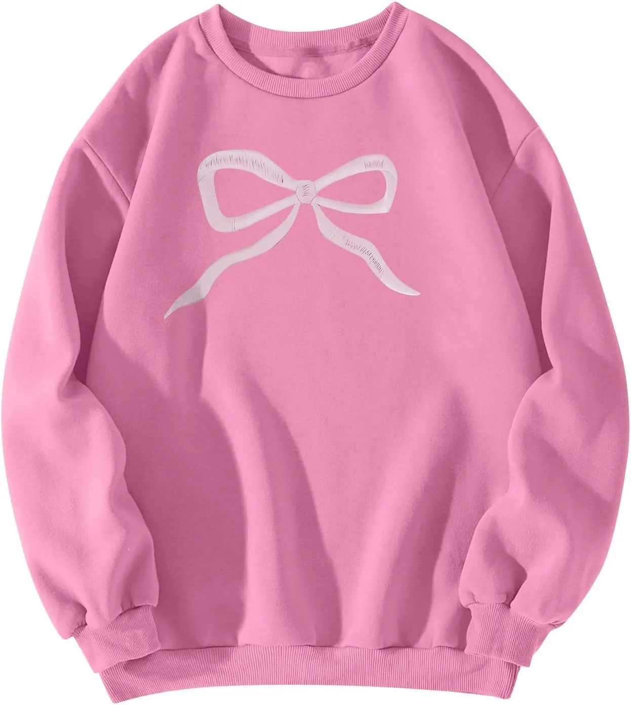 Bow Sweatshirt Coquette Clothes Spring Cute Preppy Aesthetic Clothes Holiday Long Sleeve Tops Crewneck Sweat Shirts