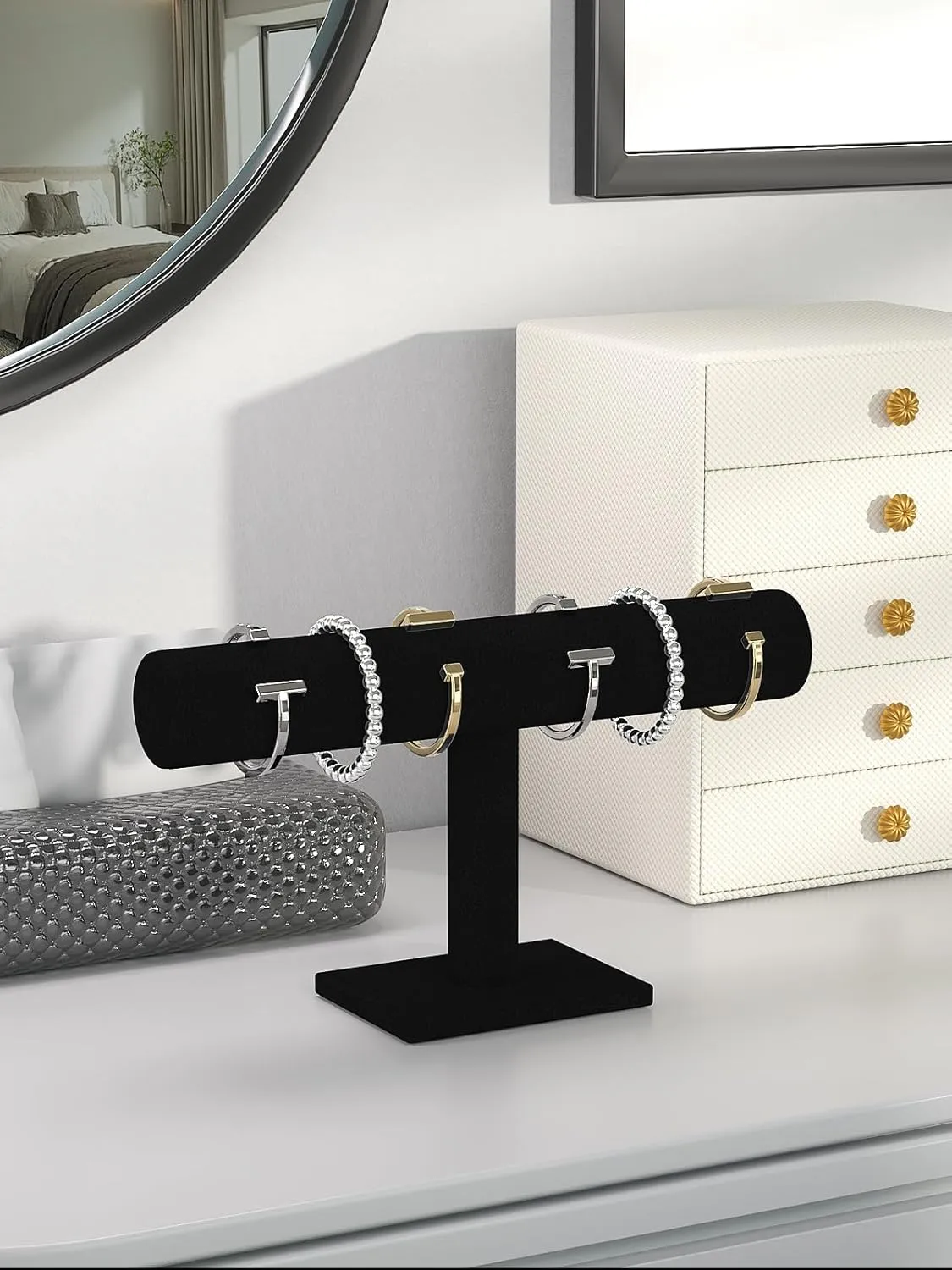 Bracelet Holder Stand,Bracelet Organizer Display for Selling,Bangle Organizer for Women,Watch Storage Holder for Men,Jewelry Business Supplies (Black)