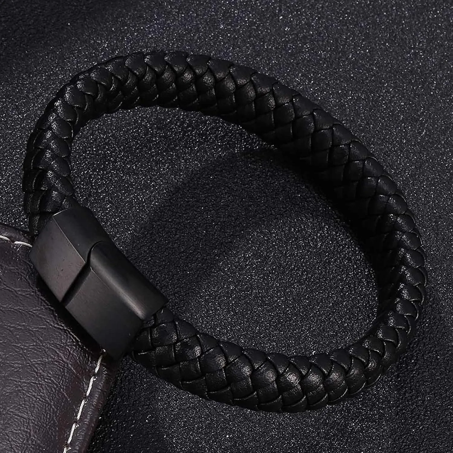 Brown Chain Bracelets for Men,Chain Bracelet for Men Stainless Steel Braided Men's Bracelets