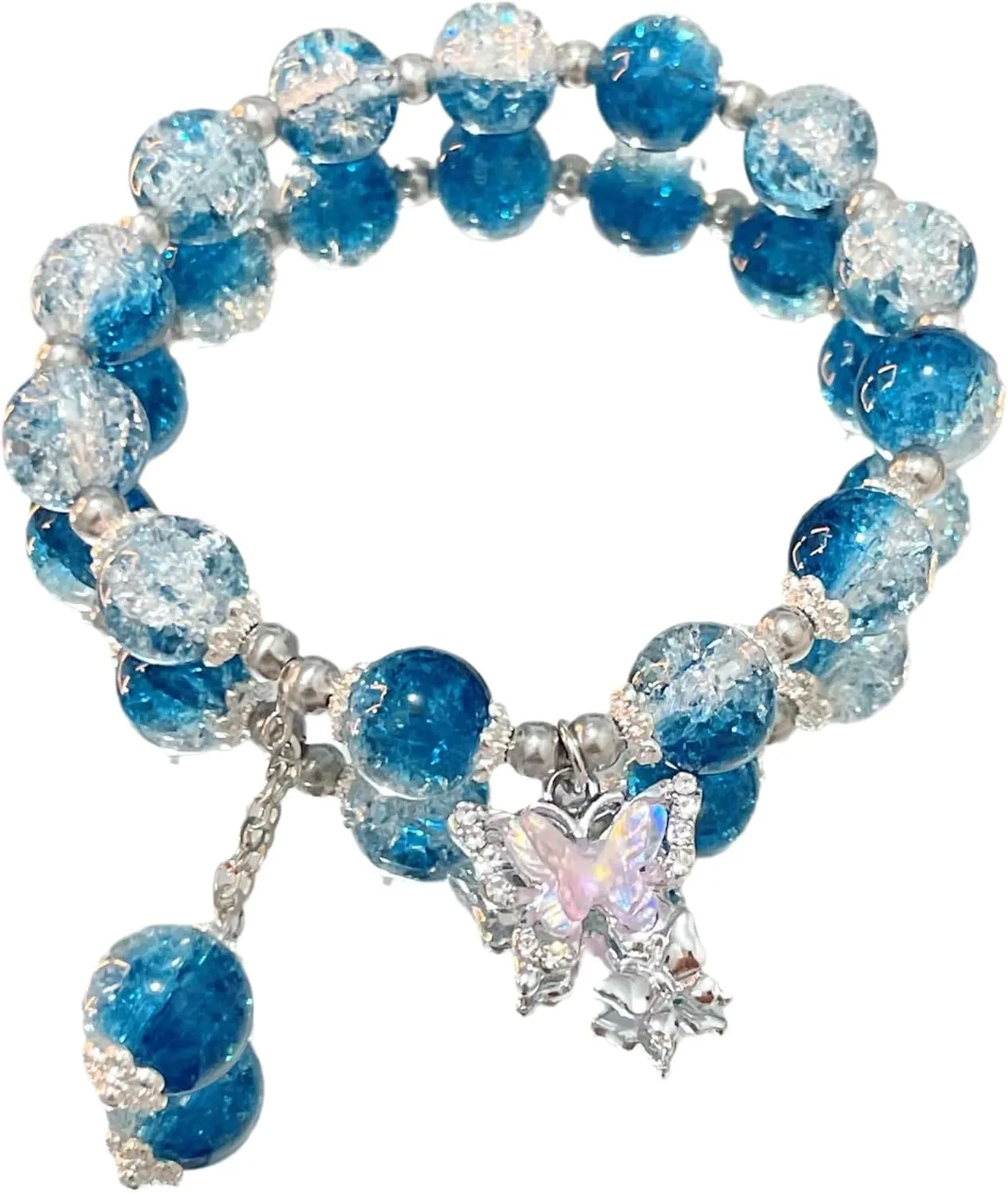 Butterfly Jade Fragments Gradient Bracelet for Female Niche Design Sweet Colorful Bead Bracelet