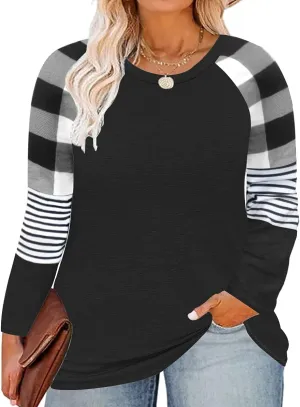 CARCOS Plus Size Tops for Women Twist Knotted Shirts Raglan Tunic Blouses L-5XL