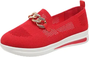 Cathalem Walking Shoes for Women, Women's Slip on Shoes Canvas Shoes Non Slip Fashion Sneakers for Women Low Top Loafers