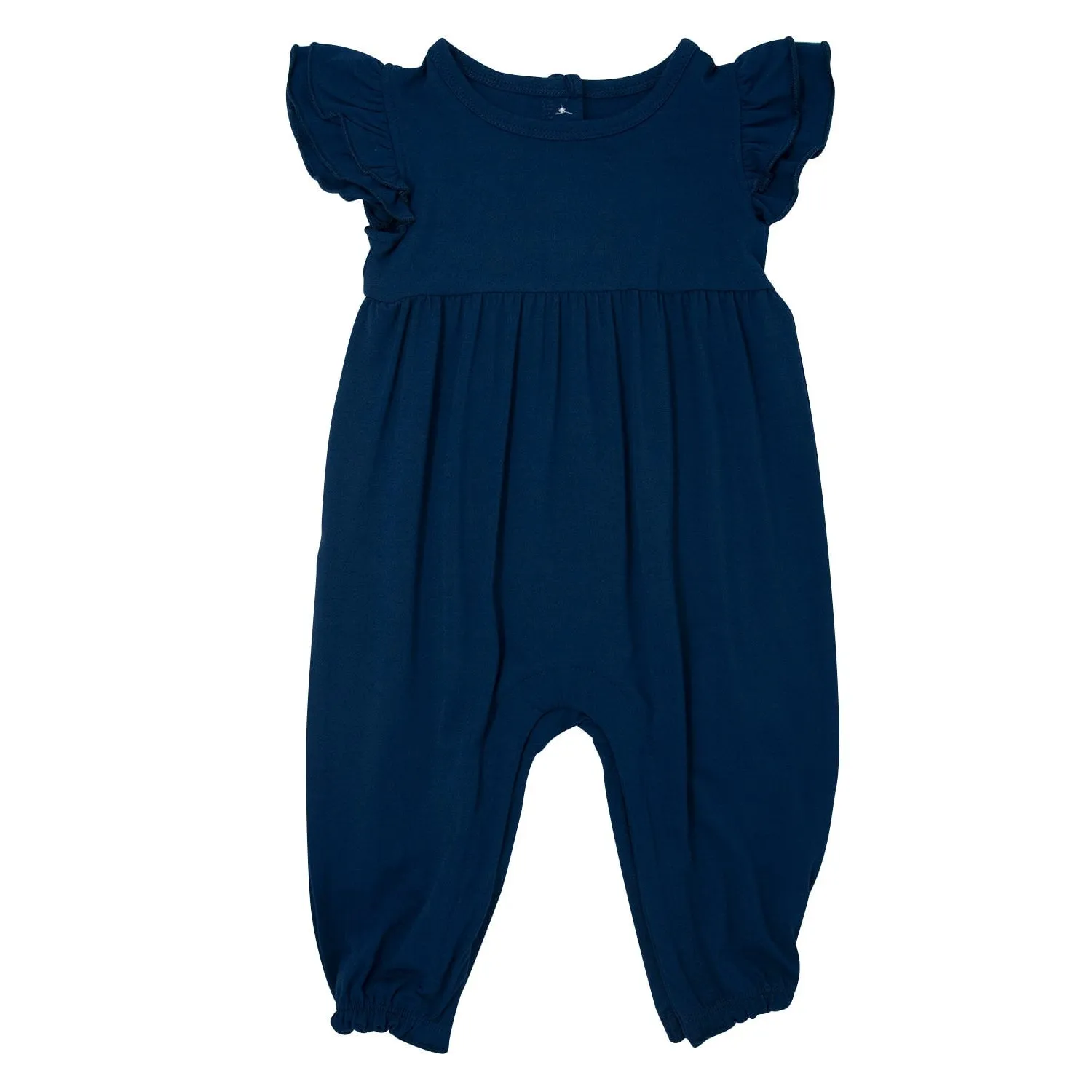 Classic Navy Flutter Sleeve Romper