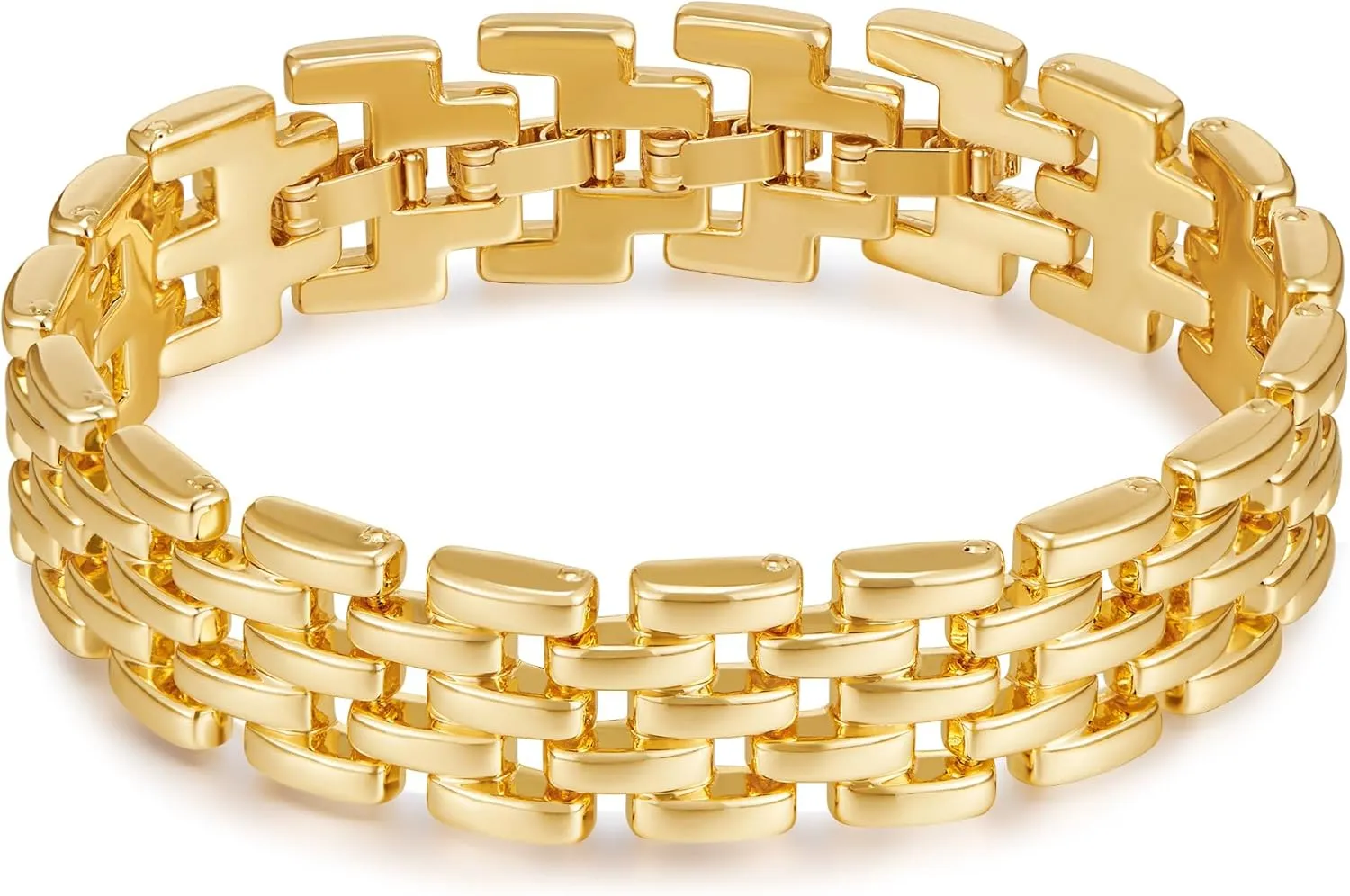 CLASSYZINT Stainless Steel Bracelets for Women, Gold Watch Bracelet for Women and Gold Cuff Bangle Bracelet