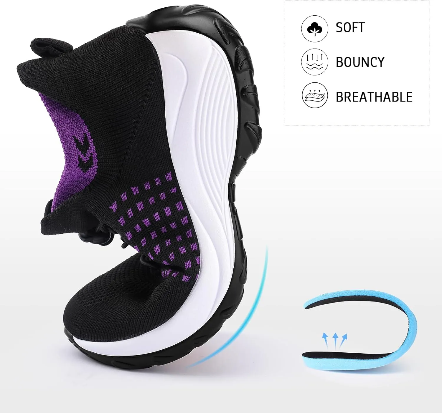 Comfortable Breathable Women Walking Shoes Slip on Trainers Women's Orthopedic Casual Ladies Shoe Thick Bottom