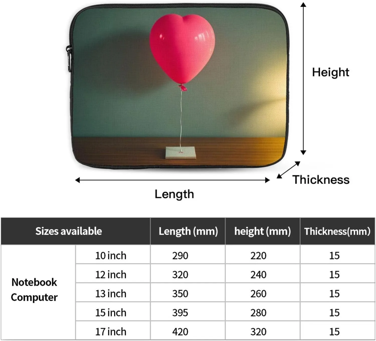 Confession Balloon Laptop Bag Durable Computer Carrying Case for Most Laptops and Ipads Shock Resistant Slim Sleeve 17 Inch