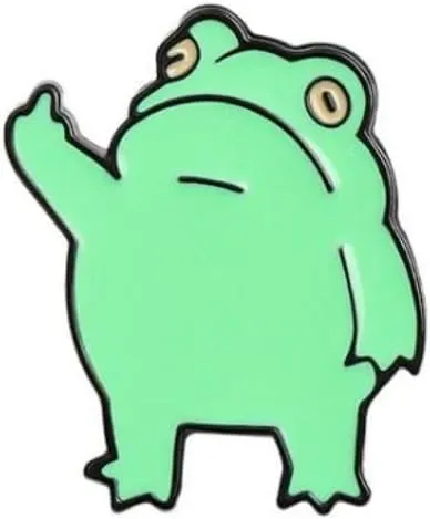 Cute Frog Pin Animal Middle Finger Frog Brooch Lapel Pins Badge Brooches Accessory Enamel Lapel Pins for Bags Clothes Caps(xz3659)