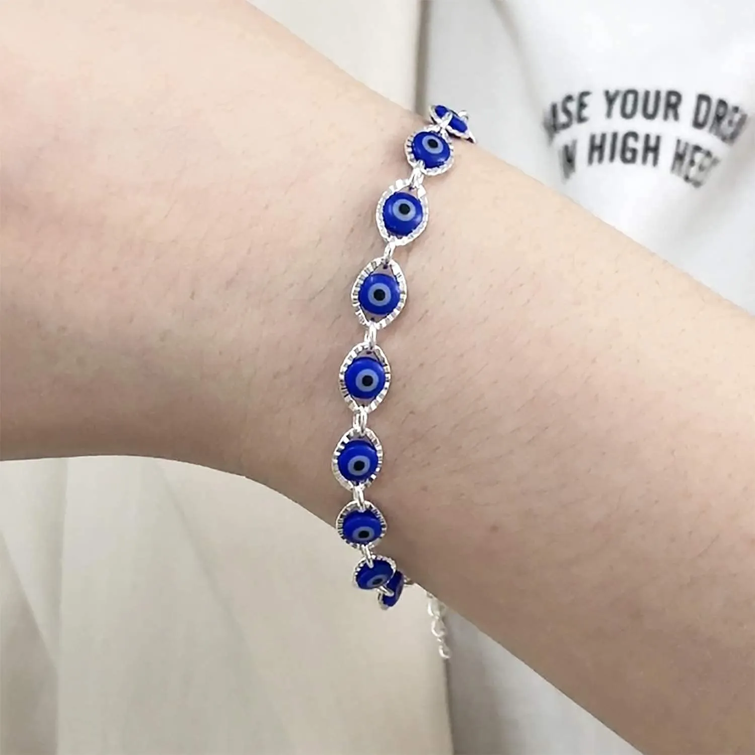 Dainty Gold Bracelets for Women Trendy Evil Eye Bracelets Hand Chain Bracelet Turkish Lucky Hand Jewelry Gifts