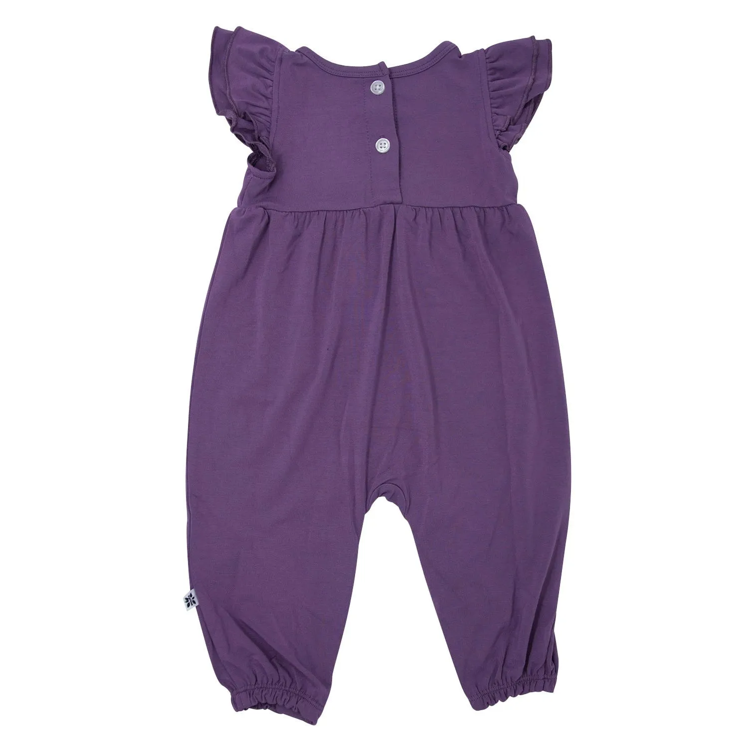 Deep Purple Flutter Sleeve Romper