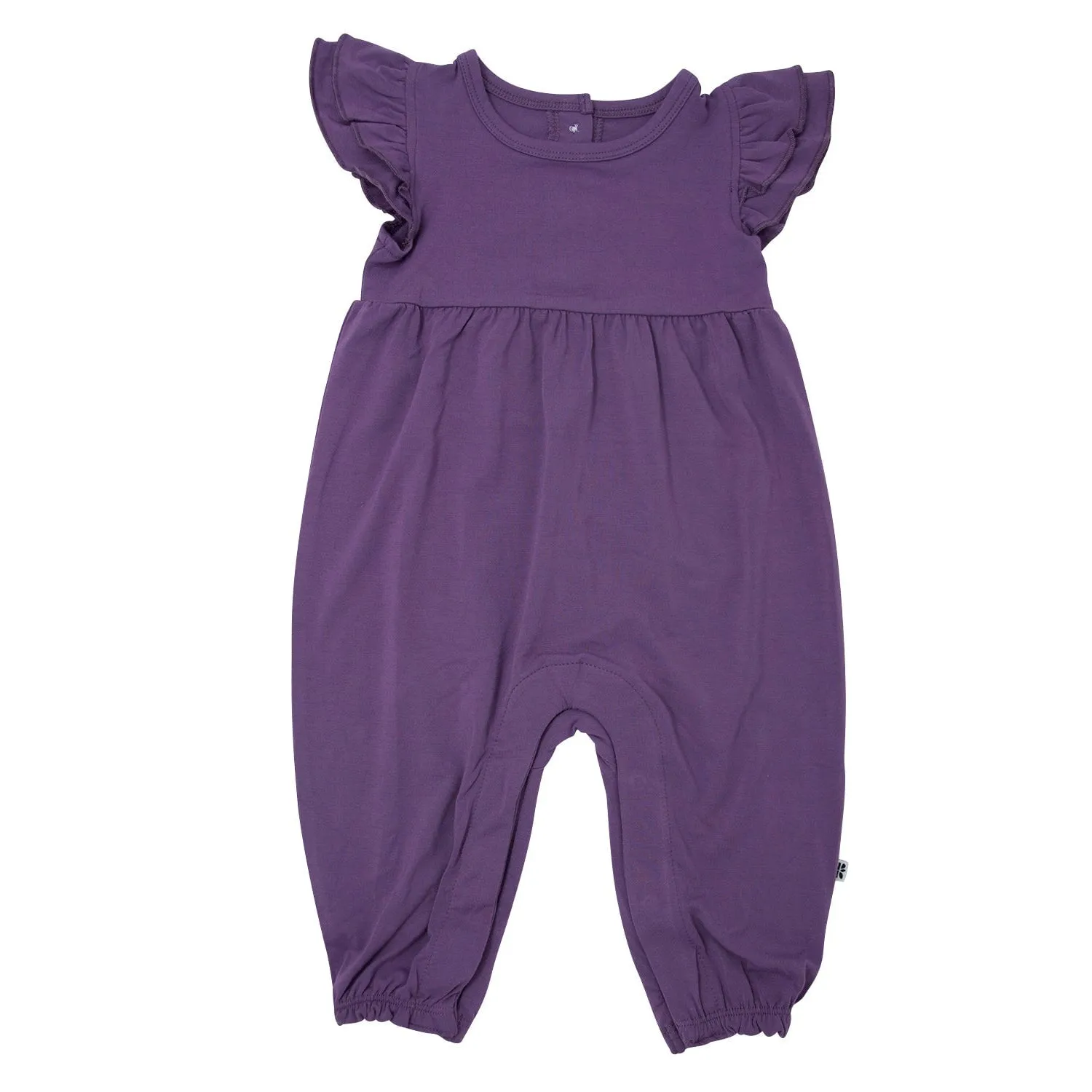 Deep Purple Flutter Sleeve Romper