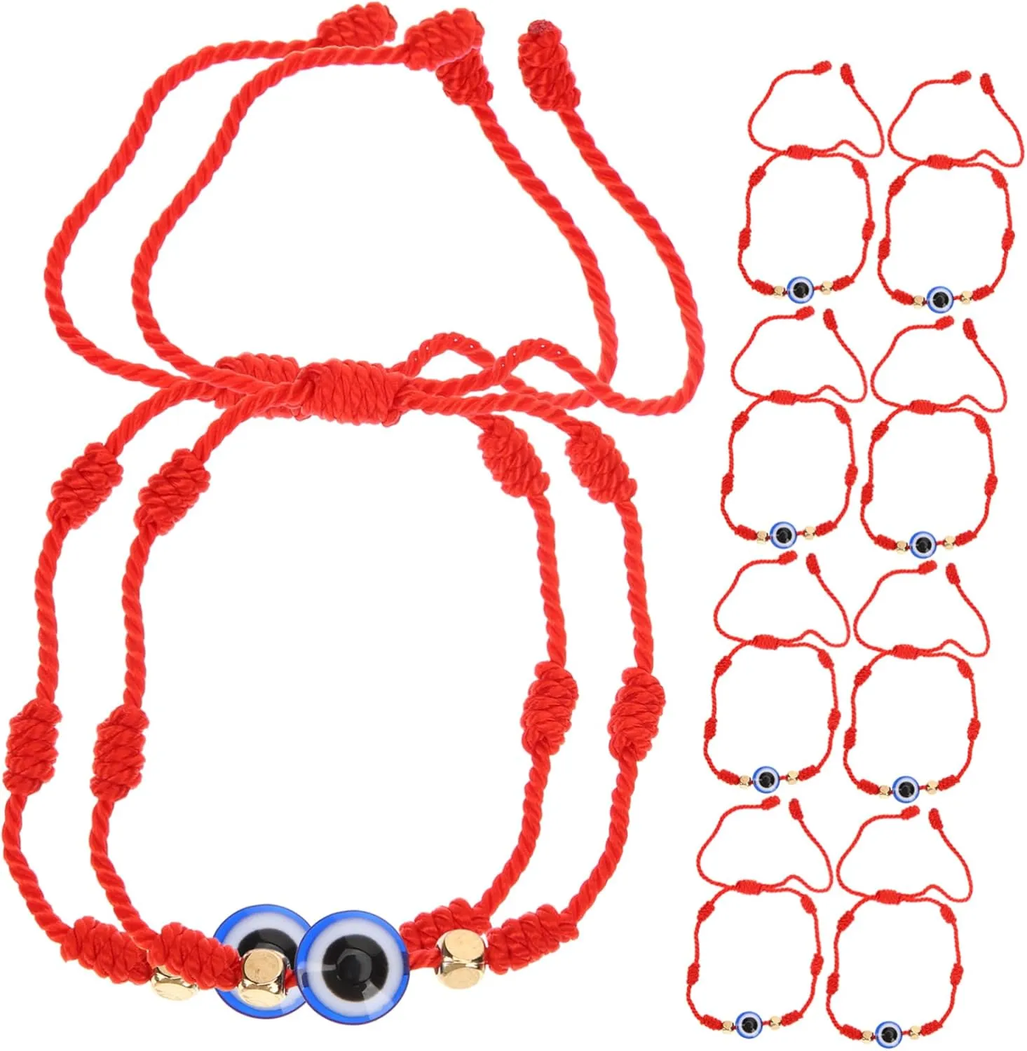 Didiseaon Adjustable Red Rope Eye Bracelet Handmade Evil Eye Jewelry Chain Bracelet for Women Fashion Accessory Beaded Charm