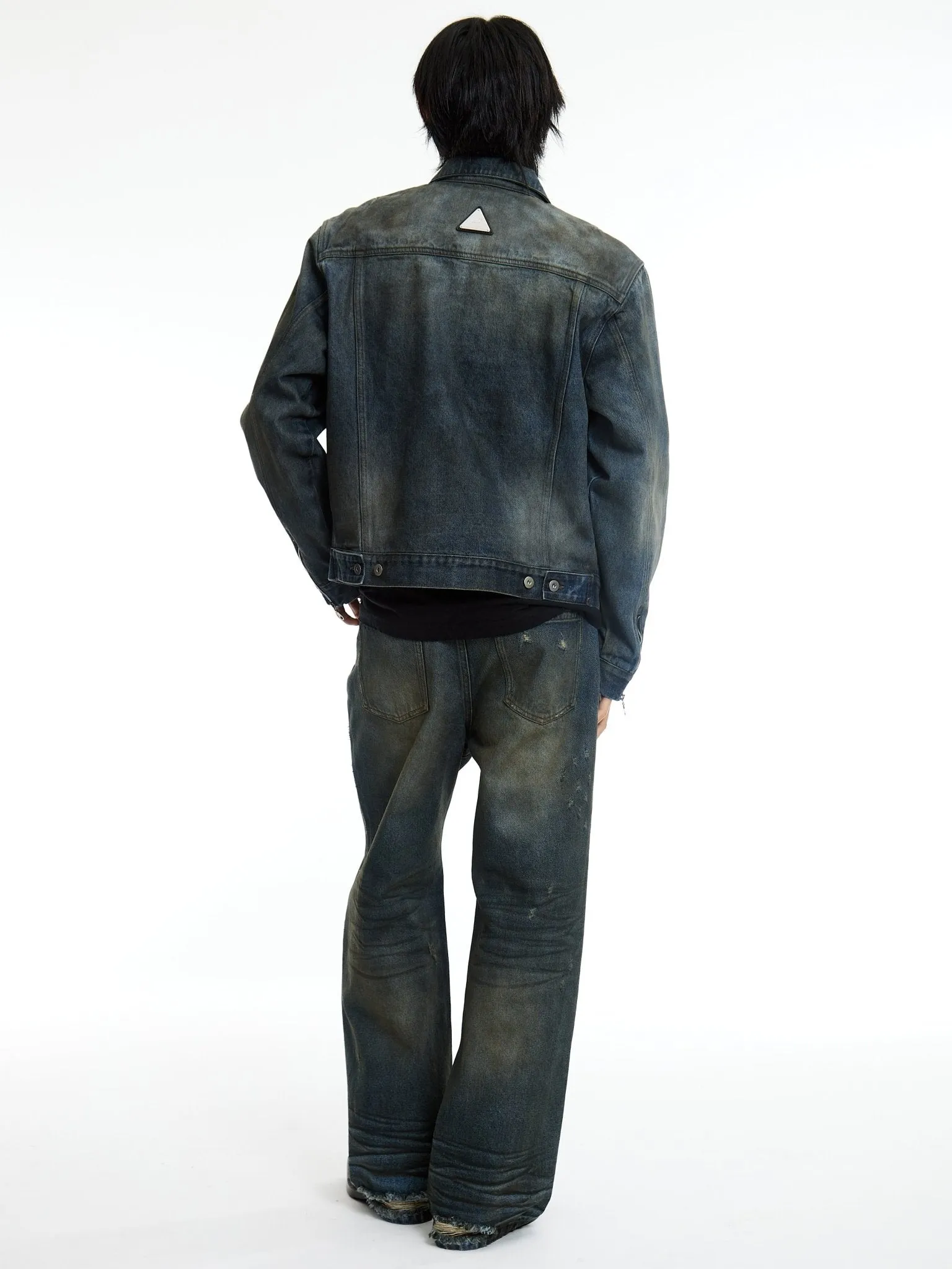Dirty Denim Jacket in Blue