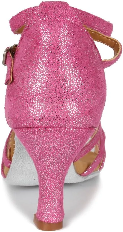 DKZSYIM Women Latin Dance Shoes Ballroom Salsa Tango Practice Performence Party Dancing Shoes,Model 1810-6