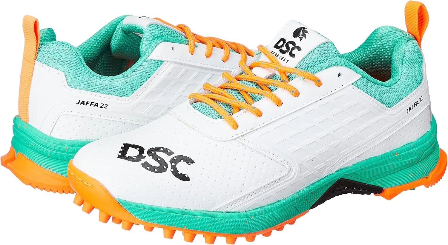 DSC Men's Beamer Cricket Shoes Size 6 UK (Fluro Yellow-White)