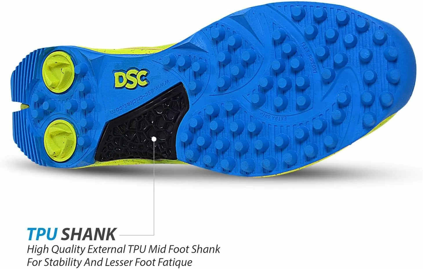 DSC Men's Beamer Cricket Shoes Size 6 UK (Fluro Yellow-White)