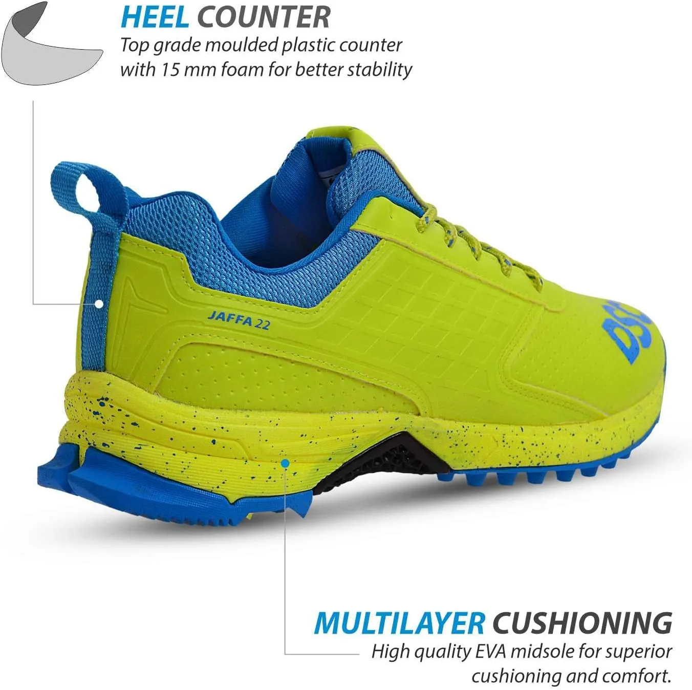 DSC Men's Beamer Cricket Shoes Size 6 UK (Fluro Yellow-White)