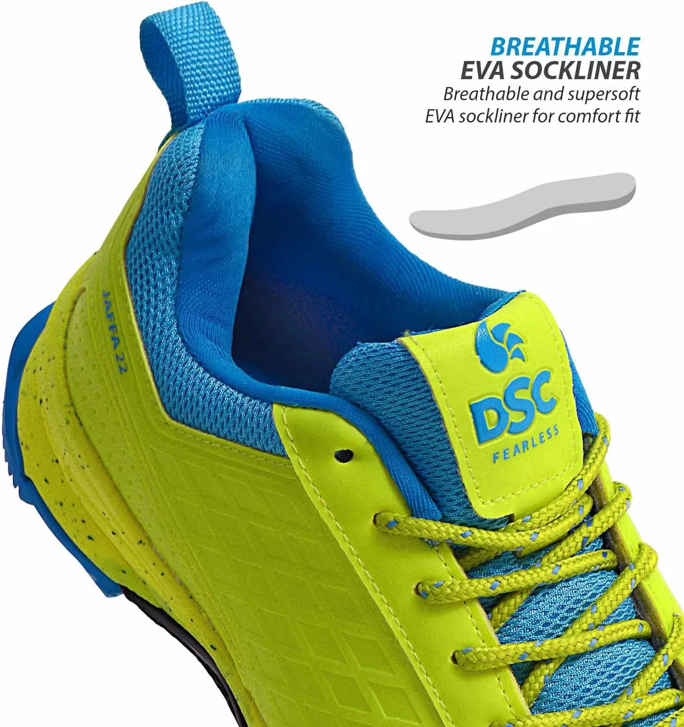 DSC Men's Beamer Cricket Shoes Size 6 UK (Fluro Yellow-White)