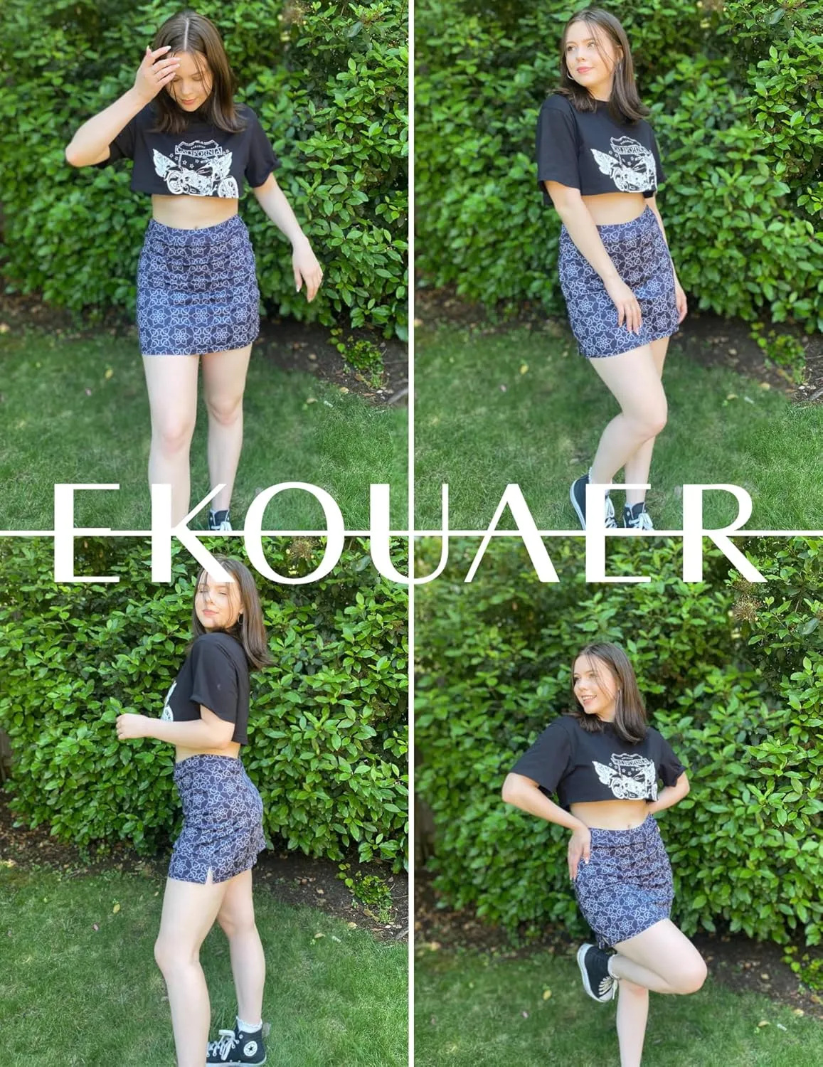 Ekouaer Women's Active Performance Skort Lightweight Skirt for Running Tennis Golf Workout Sports